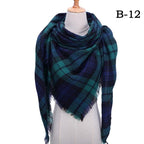 Winter Warm Soft Bandana Plaid Warm Headwear Triangle Scarves Scarf Cashmere Scarf Knit Wraps Shawls Hijabs Shawls Escharpe Elegant Cashmere Scarf Head Wrap Bandana Blanket Shawls Wraps For Female Stevvex