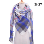 Winter Warm Soft Bandana Plaid Warm Headwear Triangle Scarves Scarf Cashmere Scarf Knit Wraps Shawls Hijabs Shawls Escharpe Elegant Cashmere Scarf Head Wrap Bandana Blanket Shawls Wraps For Female Stevvex