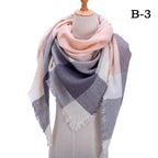Winter Warm Soft Bandana Plaid Warm Headwear Triangle Scarves Scarf Cashmere Scarf Knit Wraps Shawls Hijabs Shawls Escharpe Elegant Cashmere Scarf Head Wrap Bandana Blanket Shawls Wraps For Female Stevvex
