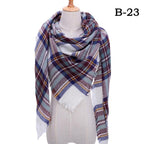 Winter Warm Soft Bandana Plaid Warm Headwear Triangle Scarves Scarf Cashmere Scarf Knit Wraps Shawls Hijabs Shawls Escharpe Elegant Cashmere Scarf Head Wrap Bandana Blanket Shawls Wraps For Female Stevvex