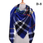 Winter Warm Soft Bandana Plaid Warm Headwear Triangle Scarves Scarf Cashmere Scarf Knit Wraps Shawls Hijabs Shawls Escharpe Elegant Cashmere Scarf Head Wrap Bandana Blanket Shawls Wraps For Female Stevvex