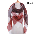 Winter Warm Soft Bandana Plaid Warm Headwear Triangle Scarves Scarf Cashmere Scarf Knit Wraps Shawls Hijabs Shawls Escharpe Elegant Cashmere Scarf Head Wrap Bandana Blanket Shawls Wraps For Female Stevvex