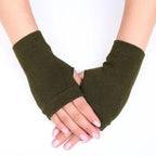 Winter Warm Thickening Wool Gloves Knitted Flip Fingerless Exposed Finger Thick Gloves Mittens Soft Cold Weather Women Gloves Stevvex