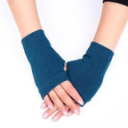 Winter Warm Thickening Wool Gloves Knitted Flip Fingerless Exposed Finger Thick Gloves Mittens Soft Cold Weather Women Gloves Stevvex