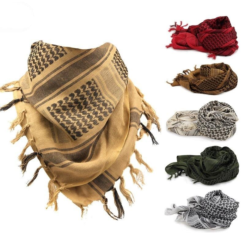Winter Warm Unisex Fashion Lightweight Military Men Scarves Arab Tactical Desert Army Keffiyeh Scarf Military Scarves Shemagh Palestine Islamic Multifunction Tactical cotton head Scarf square Arabic Keffiyeh Wrap Bandana Women Men Stevvex