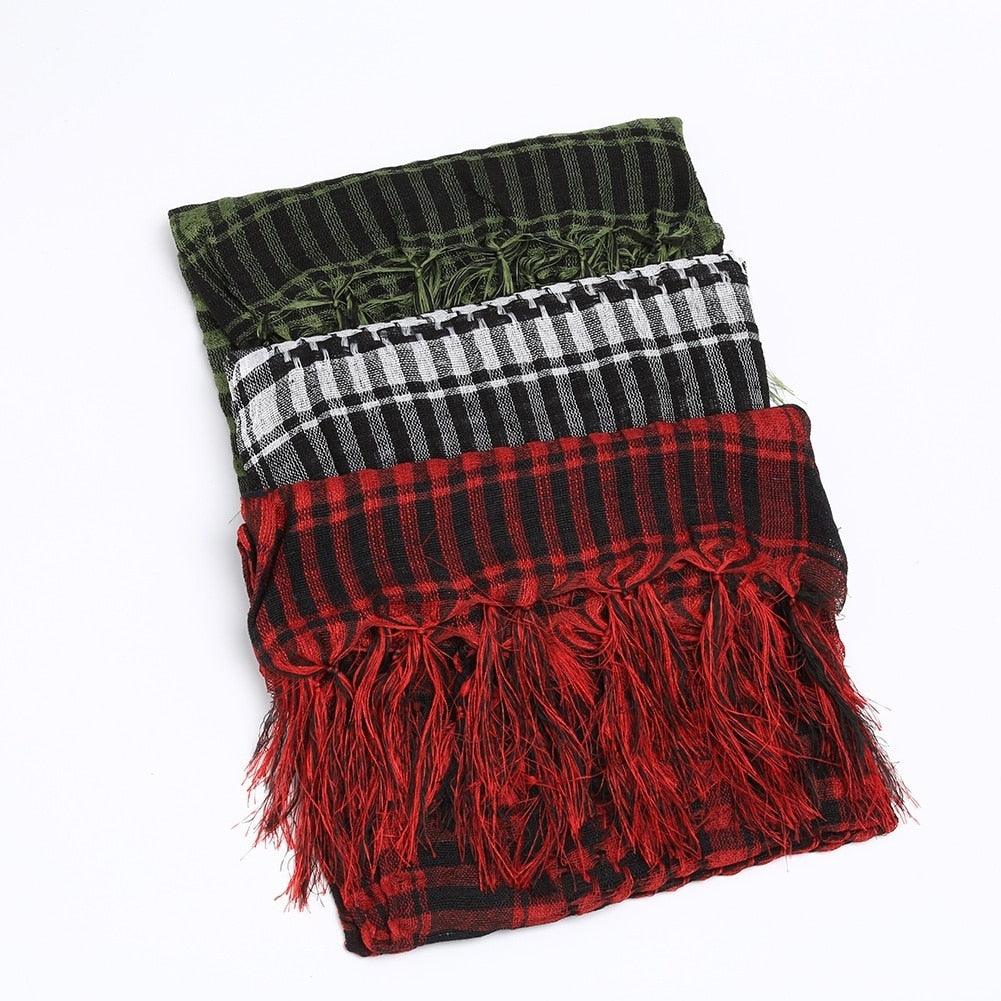 Winter Warm Unisex Fashion Lightweight Military Men Scarves Arab Tactical Desert Army Keffiyeh Scarf Military Scarves Shemagh Palestine Islamic Multifunction Tactical cotton head Scarf square Arabic Keffiyeh Wrap Bandana Women Men Stevvex