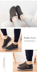 Winter Waterproof Shoes Men's Fashion Sneakers Outdoor Work Warm Shoes For Men Slip On Casual Comfortable Warm Outdoors Walking Waterproof Soft Shoes