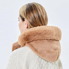 Winter Women 3 in 1 Knitted Ski Hat With Scarf Neck Warmer Fleece Lined Hood Face Mask Adult Balaclava For Outdoor Sports Balaclava Wind-Resistant Winter Face Mask Fleece Ski Mask for Men and Women Warm Face Cover Hat Cap Scarf Stevvex