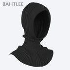 Winter Women Balaclava Wool Knitted Hat Scarf Caps Neck Warmer Hats Winter Motorcycle Mask Keep Warm Thermal Knitting Balaclava Motorbike Riding Face Mask Winter Warmed Windproof Ski Mask Cycling Hunting Fishing Tactical Airsoft Hat Stevvex