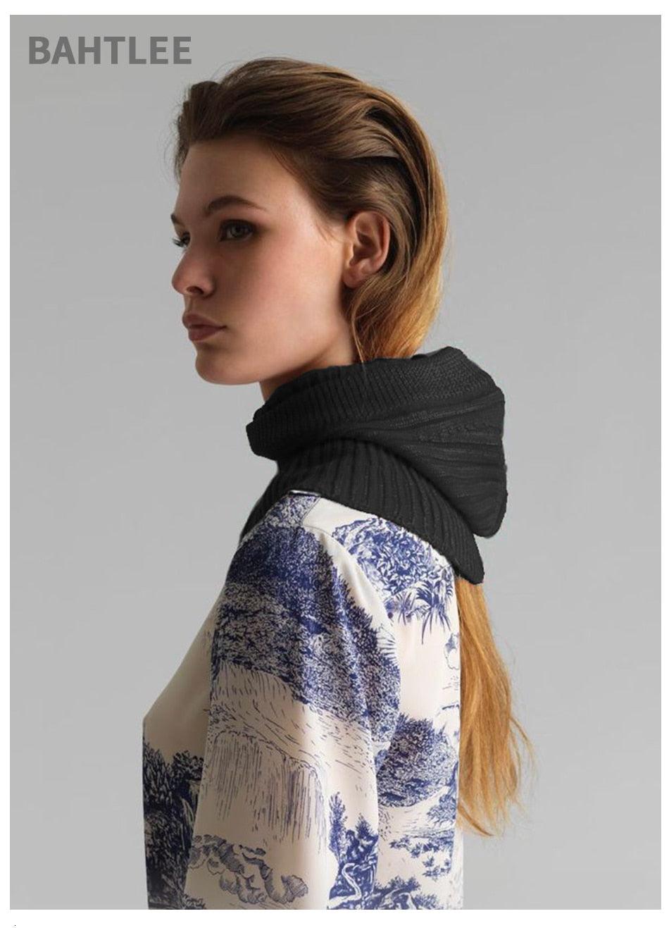 Winter Women Balaclava Wool Knitted Hat Scarf Caps Neck Warmer Hats Winter Motorcycle Mask Keep Warm Thermal Knitting Balaclava Motorbike Riding Face Mask Winter Warmed Windproof Ski Mask Cycling Hunting Fishing Tactical Airsoft Hat Stevvex