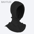 Winter Women Balaclava Wool Knitted Hat Scarf Caps Neck Warmer Hats Winter Motorcycle Mask Keep Warm Thermal Knitting Balaclava Motorbike Riding Face Mask Winter Warmed Windproof Ski Mask Cycling Hunting Fishing Tactical Airsoft Hat Stevvex