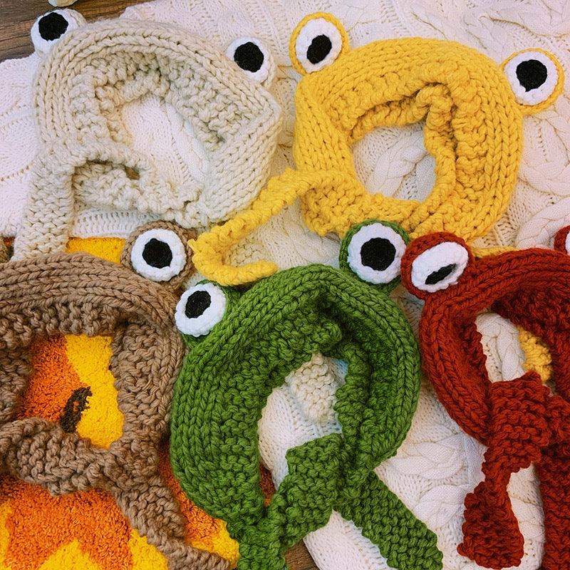 Winter Women Frog Crochet Knitted Hat Hip Hop Skellies Beanies Streetwear Costume Accessory Gift Warm Party Bonnets Cap Kids Knitted Beanie Hat Cute Frog Cartoon Winter Warmer Cap with Big Eyes for Baby Boys Girls Stevvex