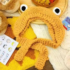 Winter Women Frog Crochet Knitted Hat Hip Hop Skellies Beanies Streetwear Costume Accessory Gift Warm Party Bonnets Cap Kids Knitted Beanie Hat Cute Frog Cartoon Winter Warmer Cap with Big Eyes for Baby Boys Girls Stevvex