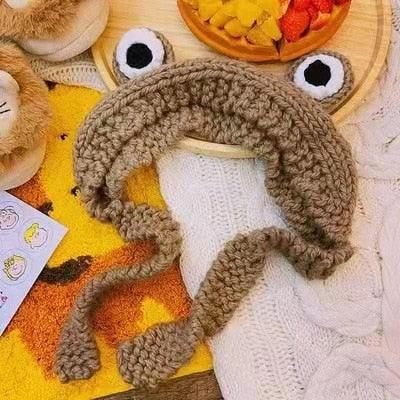 Winter Women Frog Crochet Knitted Hat Hip Hop Skellies Beanies Streetwear Costume Accessory Gift Warm Party Bonnets Cap Kids Knitted Beanie Hat Cute Frog Cartoon Winter Warmer Cap with Big Eyes for Baby Boys Girls Stevvex
