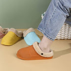Winter Women's Slippers Warm Clogs Sandals Waterproof Slippers For Women Waterproof Slippers Fur Lined Clogs Winter Garden Shoes Warm House Family Women Shoes Stevvex