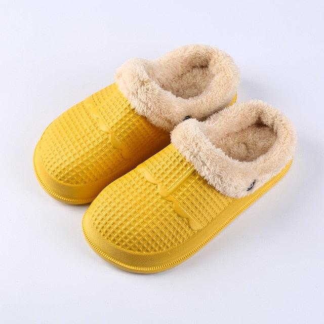 Winter Women's Slippers Warm Clogs Sandals Waterproof Slippers For Women Waterproof Slippers Fur Lined Clogs Winter Garden Shoes Warm House Family Women Shoes Stevvex
