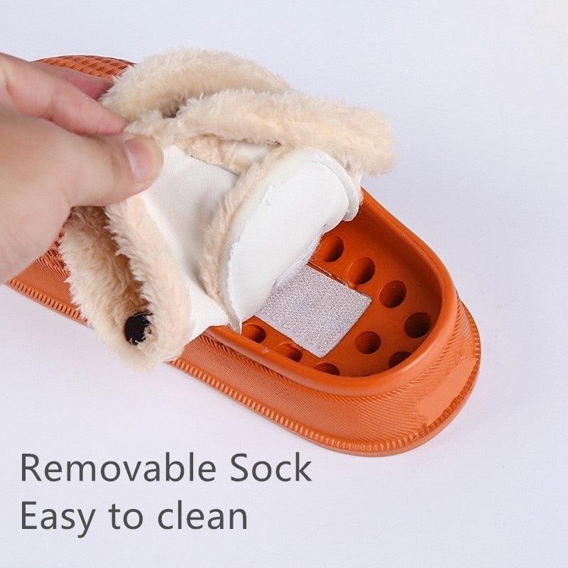 Winter Women's Slippers Warm Clogs Sandals Waterproof Slippers For Women Waterproof Slippers Fur Lined Clogs Winter Garden Shoes Warm House Family Women Shoes Stevvex