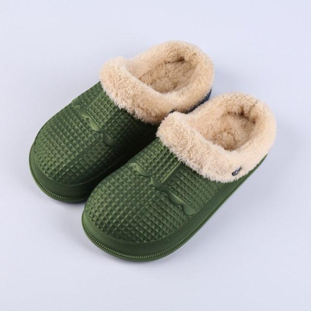 Winter Women's Slippers Warm Clogs Sandals Waterproof Slippers For Women Waterproof Slippers Fur Lined Clogs Winter Garden Shoes Warm House Family Women Shoes Stevvex