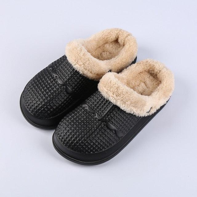 Winter Women's Slippers Warm Clogs Sandals Waterproof Slippers For Women Waterproof Slippers Fur Lined Clogs Winter Garden Shoes Warm House Family Women Shoes Stevvex