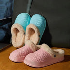 Winter Women's Slippers Warm Clogs Sandals Waterproof Slippers For Women Waterproof Slippers Fur Lined Clogs Winter Garden Shoes Warm House Family Women Shoes Stevvex