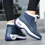 Winter Women's Sneakers Fashion Breathable Casual Running Winter Warm Anti-Slip Soft Sole Warm Fur Lined Winter Womens High Heels Sneakers