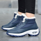 Winter Women's Sneakers Fashion Breathable Casual Running Winter Warm Anti-Slip Soft Sole Warm Fur Lined Winter Womens High Heels Sneakers