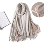 Winter Women Scarf Fashion Solid Soft  Scarves For Lady Shawls Wrap Casual Wear Travel Friendly For Winter Fall Winter Classic Warm Soft Chunky Warm Scarves Wrap Scarf Stevvex