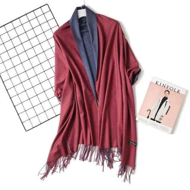 Winter Women Scarf Fashion Solid Soft  Scarves For Lady Shawls Wrap Casual Wear Travel Friendly For Winter Fall Winter Classic Warm Soft Chunky Warm Scarves Wrap Scarf Stevvex
