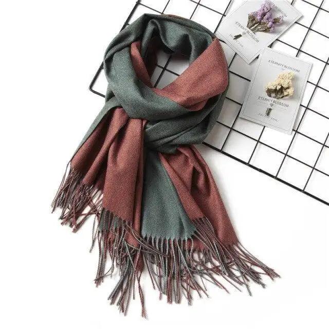 Winter Women Scarf Fashion Solid Soft  Scarves For Lady Shawls Wrap Casual Wear Travel Friendly For Winter Fall Winter Classic Warm Soft Chunky Warm Scarves Wrap Scarf Stevvex