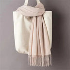 Winter Women Scarf Female Scarves For Women Solid Shawl Wraps For Winter Casual Wear Travel Friendly Wool Tassel Scarf Fashion Solid Color Toddler Soft Warm Scarves Stevvex