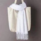 Winter Women Scarf Female Scarves For Women Solid Shawl Wraps For Winter Casual Wear Travel Friendly Wool Tassel Scarf Fashion Solid Color Toddler Soft Warm Scarves Stevvex