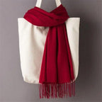 Winter Women Scarf Female Scarves For Women Solid Shawl Wraps For Winter Casual Wear Travel Friendly Wool Tassel Scarf Fashion Solid Color Toddler Soft Warm Scarves Stevvex