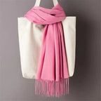 Winter Women Scarf Female Scarves For Women Solid Shawl Wraps For Winter Casual Wear Travel Friendly Wool Tassel Scarf Fashion Solid Color Toddler Soft Warm Scarves Stevvex