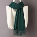 Winter Women Scarf Female Scarves For Women Solid Shawl Wraps For Winter Casual Wear Travel Friendly Wool Tassel Scarf Fashion Solid Color Toddler Soft Warm Scarves Stevvex