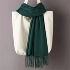 Winter Women Scarf Female Scarves For Women Solid Shawl Wraps For Winter Casual Wear Travel Friendly Wool Tassel Scarf Fashion Solid Color Toddler Soft Warm Scarves Stevvex