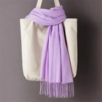 Winter Women Scarf Female Scarves For Women Solid Shawl Wraps For Winter Casual Wear Travel Friendly Wool Tassel Scarf Fashion Solid Color Toddler Soft Warm Scarves Stevvex