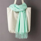 Winter Women Scarf Female Scarves For Women Solid Shawl Wraps For Winter Casual Wear Travel Friendly Wool Tassel Scarf Fashion Solid Color Toddler Soft Warm Scarves Stevvex