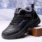 Winter Womens Mens Boots Shoes Plush Warm Sneakers Outdoor Waterproof Ankle Snow Boots Casual Leather Hiking Boots Outdoor Trekking Boot Mid Hiker Boot For Mens Stevvex