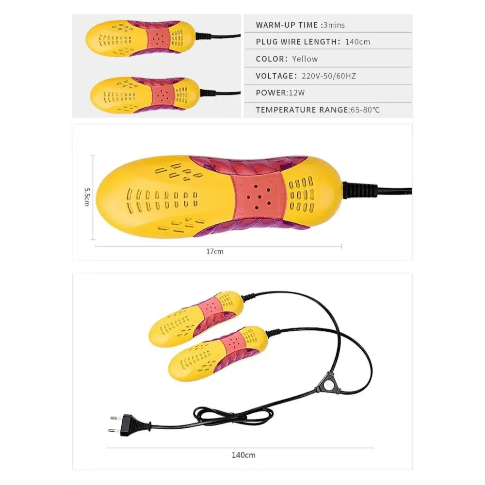 Winter Yellow Shoe Dryer Lightweight Portable Shoe Warmer Machine Heater Household Essential For Autumn Stevvex