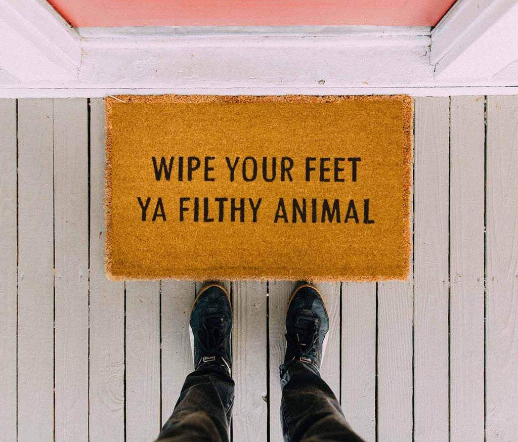 Wipe Your Feet Funny Doormat Outdoor Welcome Mat Quote Rug For Porch BandsCo Straps