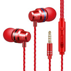 Wired Earphones In-Ear For Computer PC 3.5mm Earbuds Stereo Headset Gamer Handsfree With Mic Wired Earbuds Noise Isolating in-Ear Headphones Earphones with Mic Volume Control 3.5mm Plug for Sports Workout Compatible Stevvex