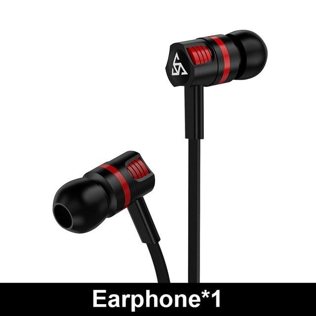 Wired in-Ear Headphones With Tangle-Free Cord Noise Isolating Bass Driven Sound Metal Earphones Carry Case Ear Bud Tips In-ear Earphone  Super Bass Sound Sport Headset With Mic for Phones Ear Phone For Women 3.5mm Stevvex