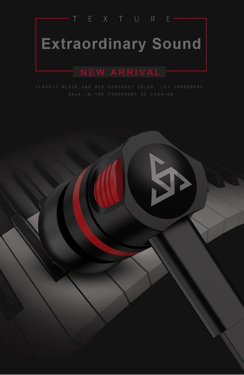 Wired in-Ear Headphones With Tangle-Free Cord Noise Isolating Bass Driven Sound Metal Earphones Carry Case Ear Bud Tips In-ear Earphone  Super Bass Sound Sport Headset With Mic for Phones Ear Phone For Women 3.5mm Stevvex