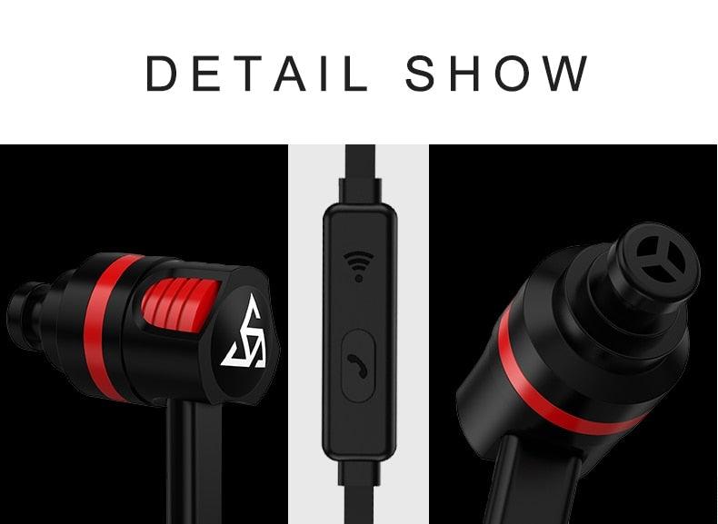Wired in-Ear Headphones With Tangle-Free Cord Noise Isolating Bass Driven Sound Metal Earphones Carry Case Ear Bud Tips In-ear Earphone  Super Bass Sound Sport Headset With Mic for Phones Ear Phone For Women 3.5mm Stevvex