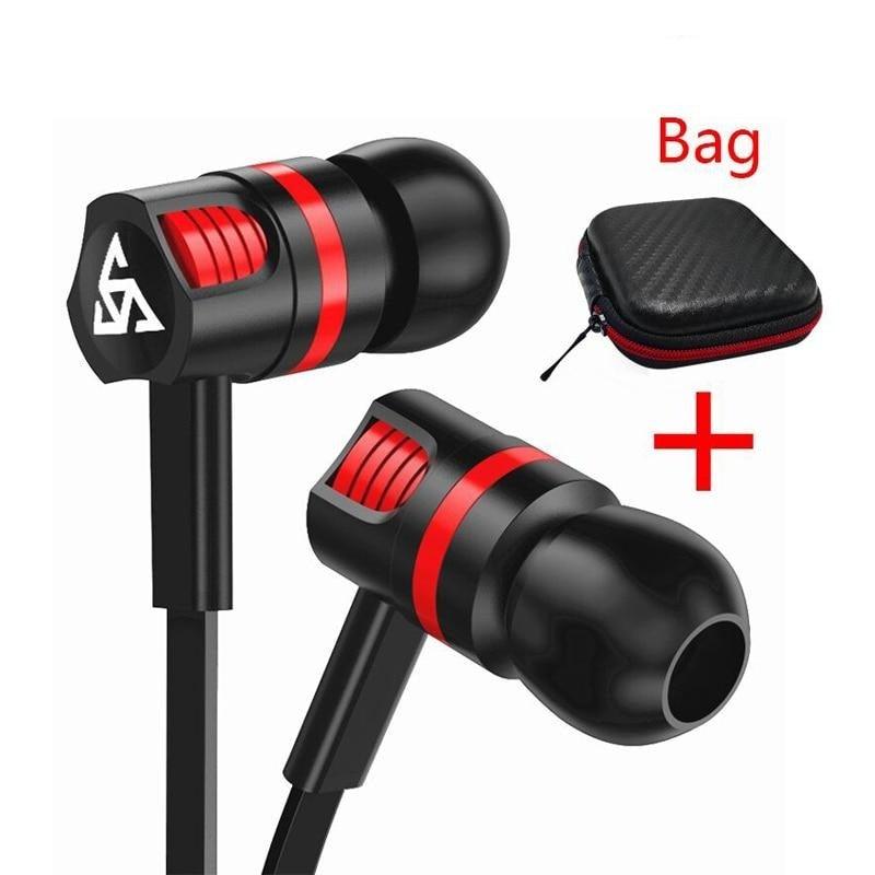 Wired in-Ear Headphones With Tangle-Free Cord Noise Isolating Bass Driven Sound Metal Earphones Carry Case Ear Bud Tips In-ear Earphone  Super Bass Sound Sport Headset With Mic for Phones Ear Phone For Women 3.5mm Stevvex