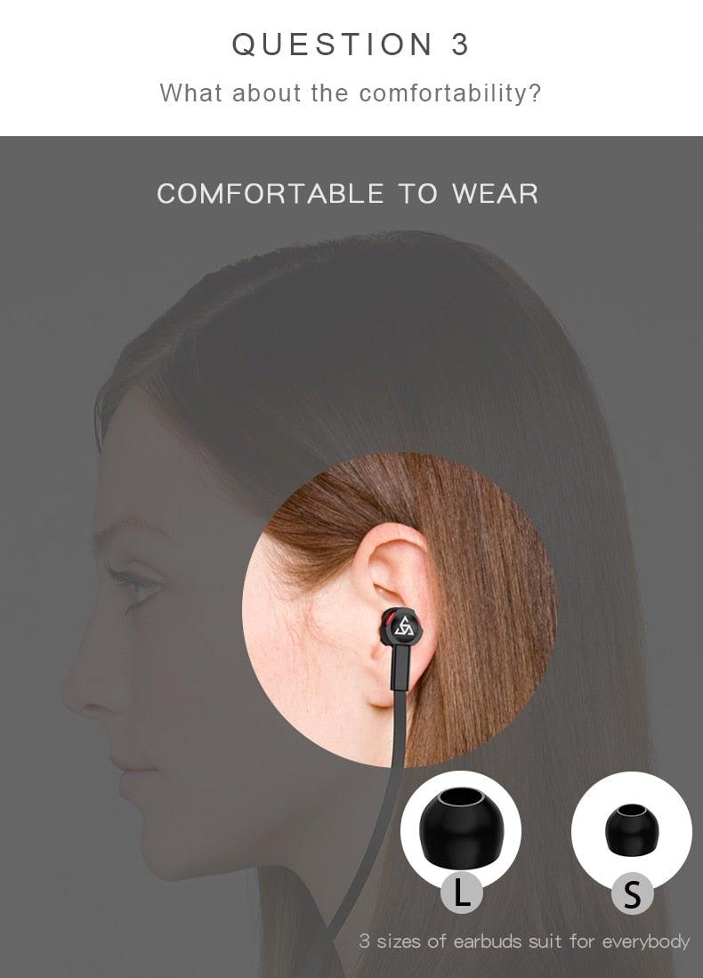 Wired in-Ear Headphones With Tangle-Free Cord Noise Isolating Bass Driven Sound Metal Earphones Carry Case Ear Bud Tips In-ear Earphone  Super Bass Sound Sport Headset With Mic for Phones Ear Phone For Women 3.5mm Stevvex