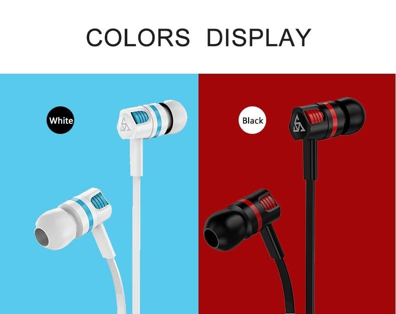 Wired in-Ear Headphones With Tangle-Free Cord Noise Isolating Bass Driven Sound Metal Earphones Carry Case Ear Bud Tips In-ear Earphone  Super Bass Sound Sport Headset With Mic for Phones Ear Phone For Women 3.5mm Stevvex