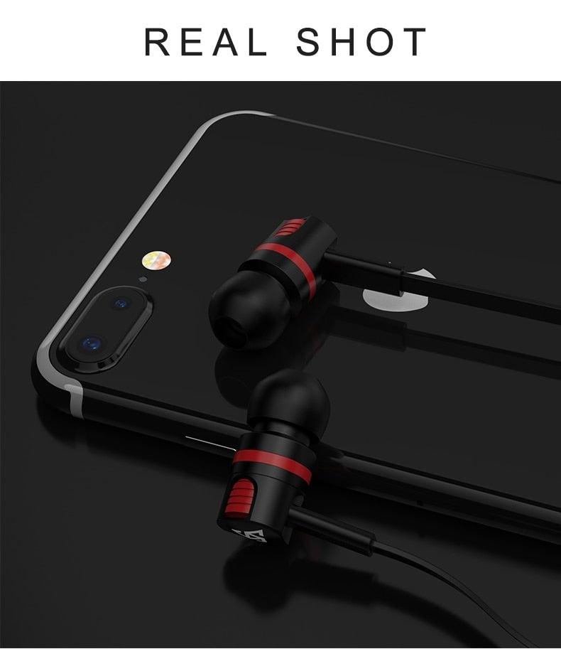 Wired in-Ear Headphones With Tangle-Free Cord Noise Isolating Bass Driven Sound Metal Earphones Carry Case Ear Bud Tips In-ear Earphone  Super Bass Sound Sport Headset With Mic for Phones Ear Phone For Women 3.5mm Stevvex