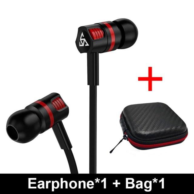 Wired in-Ear Headphones With Tangle-Free Cord Noise Isolating Bass Driven Sound Metal Earphones Carry Case Ear Bud Tips In-ear Earphone  Super Bass Sound Sport Headset With Mic for Phones Ear Phone For Women 3.5mm Stevvex