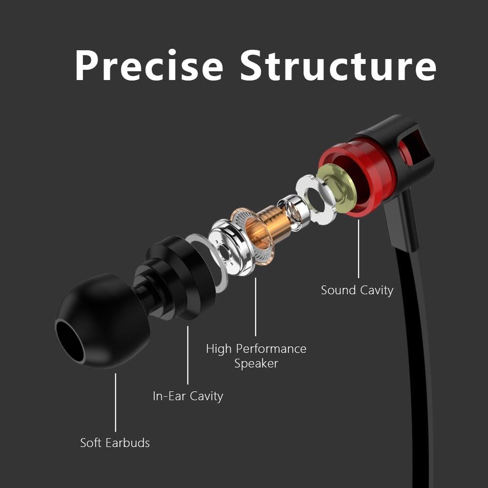 Wired in-Ear Headphones With Tangle-Free Cord Noise Isolating Bass Driven Sound Metal Earphones Carry Case Ear Bud Tips In-ear Earphone  Super Bass Sound Sport Headset With Mic for Phones Ear Phone For Women 3.5mm Stevvex